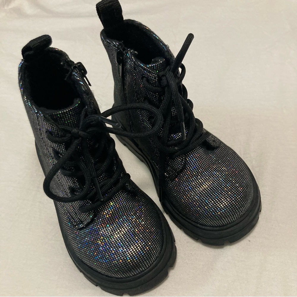 Zara Kids Black Glitter Boots